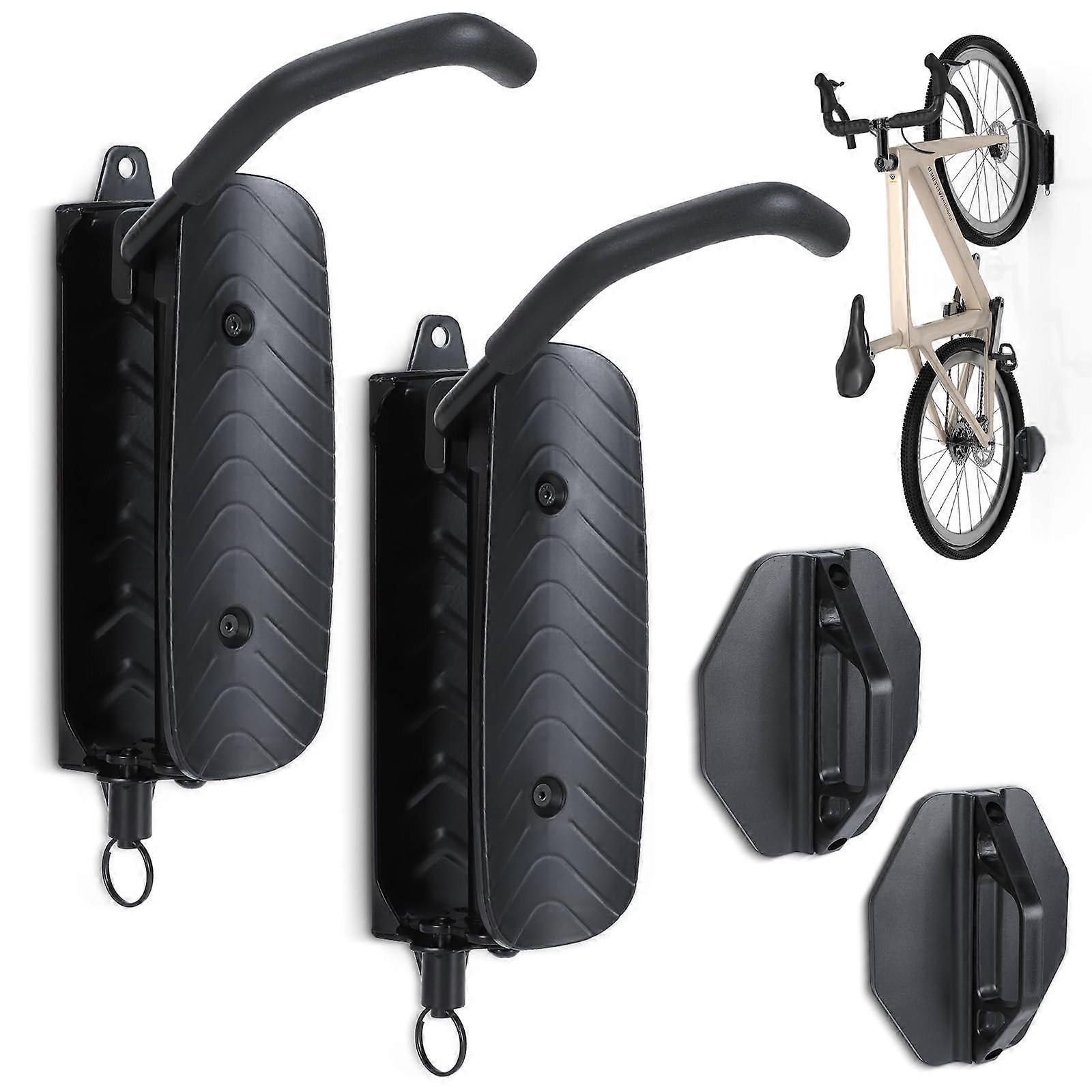 Rotating Bicycle Wall Mount Package - Durable Garage Straps for Wall-Mounted Bike Rack, Fits Most Bicycle Models