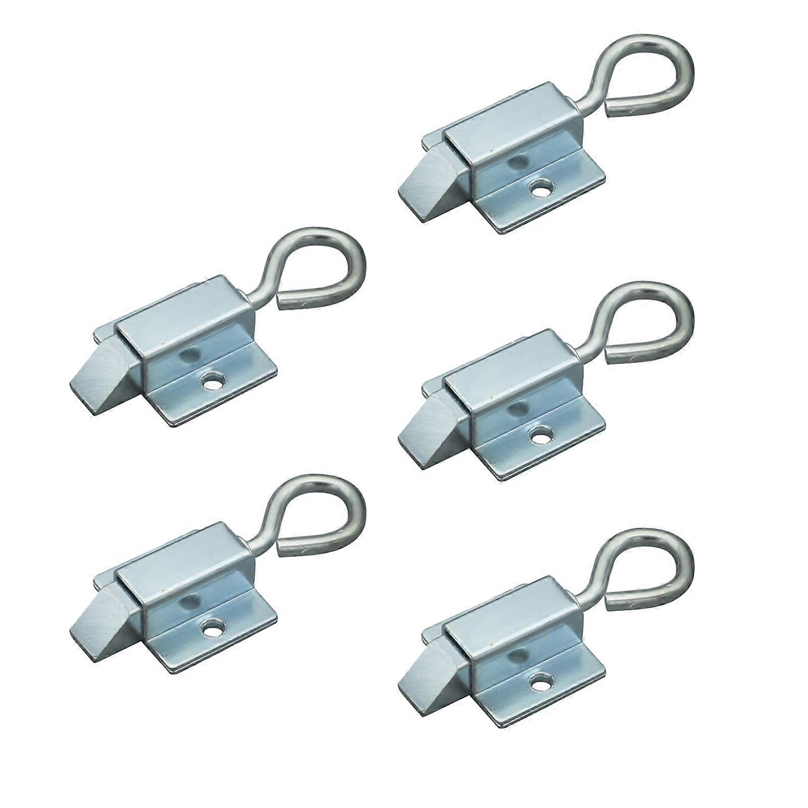 5 Pcs Spring Bounce Lock, Automatic Spring Loaded Latch Iron Zinc-Coated Pull Ring Door Bolt for Gate Window Distribution Cabinet (Latch Bolt Down)