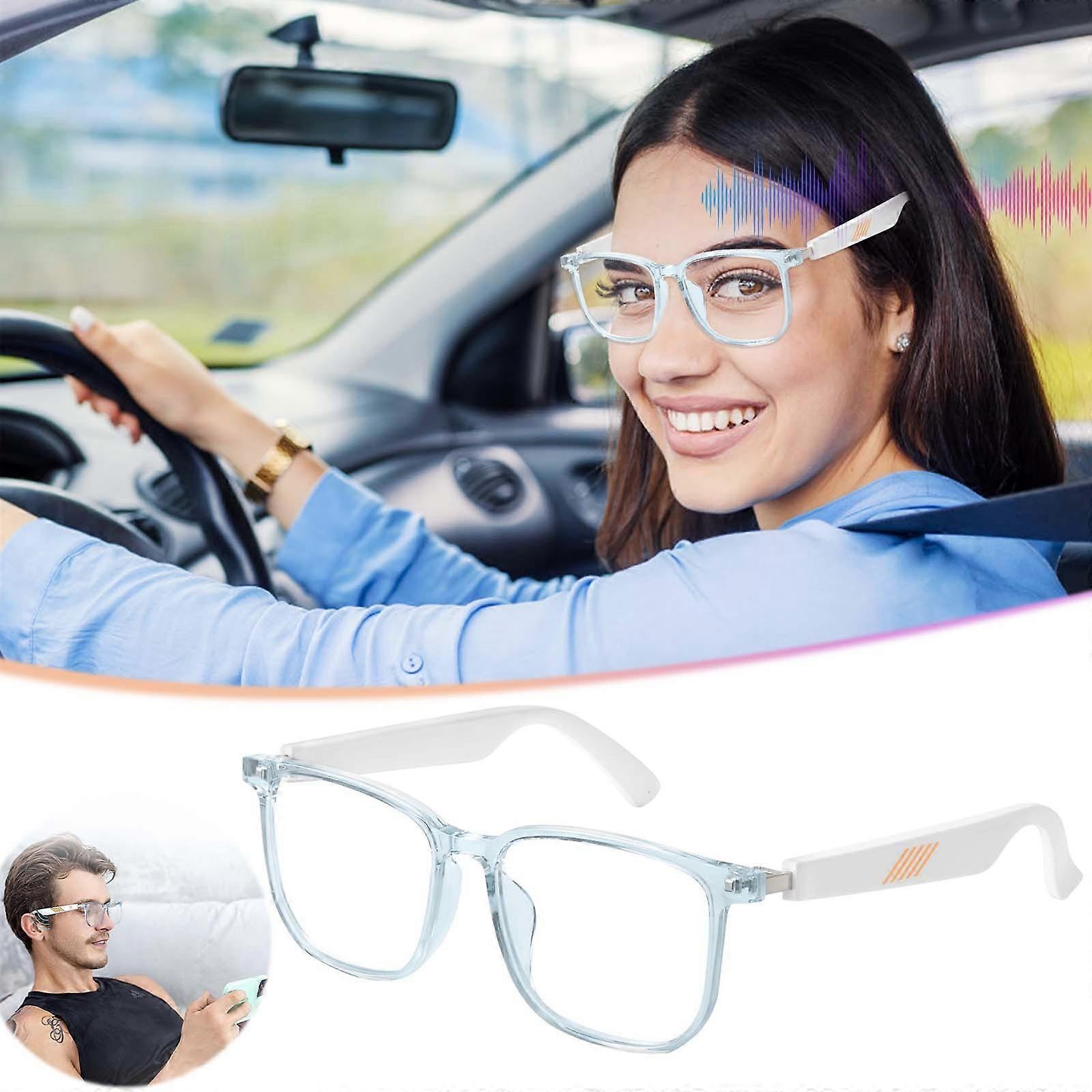 Lightweight Glasses With Blue Light Protection Wireless Bluetooth Headset Function Builtin Music And Speakers Support For Navigation And Voice NNN