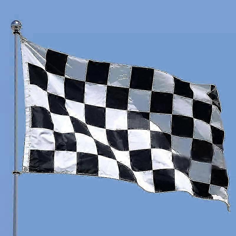 F1 Racing Flag 90x150cm 100% Polyester Klassisk Sort Hvid Ternet Racing ...