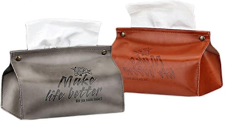 Tissue Holder Box - Rectangular Facial Tissue Holders 2 Pack Modern