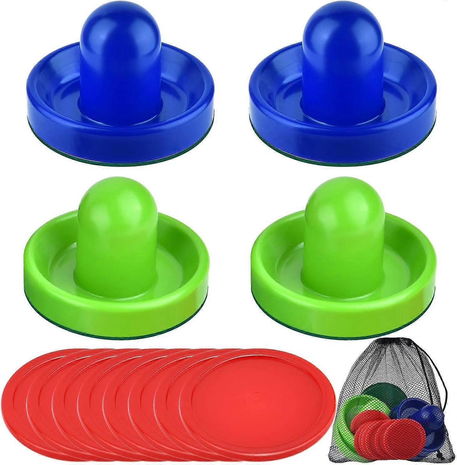 Ice Hockey Table Batting Booster for Game Table (4 Push Handles, 8 Pucks) (Red) (santanxing)