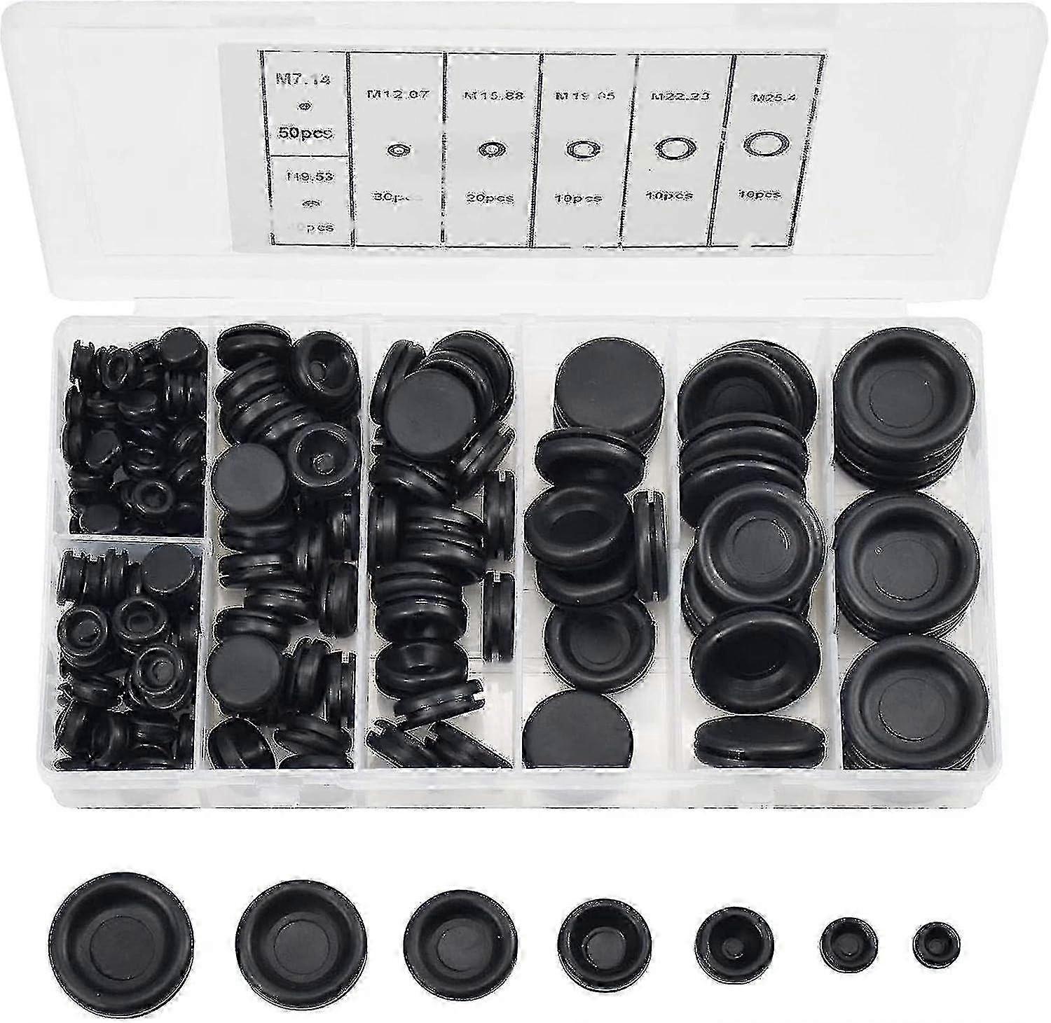 170Pcs Rubber Plugs Assortment 7 Sizes for Car Water Pipe Pump