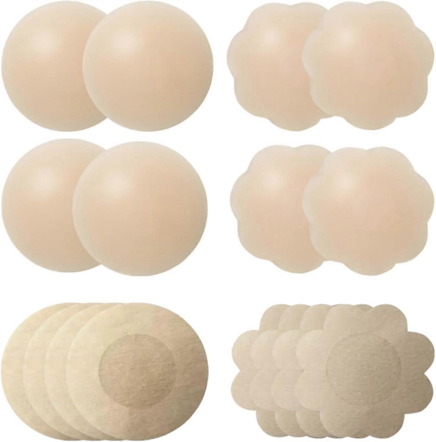 Nipple Covers for Women 8 Pairs Thin Bra Adhesive Pasties Reusable No Show