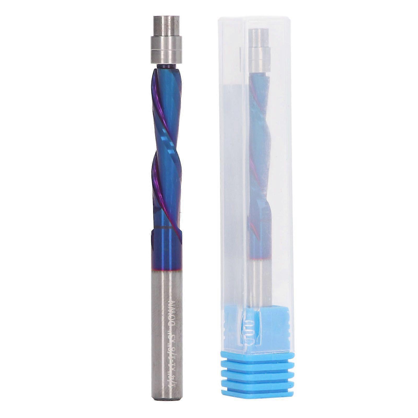 Flush Trim Bit Up Cutter CNC Fresatrice a spirale Router 1/4 Gambo Caribide solido con cuscinetto