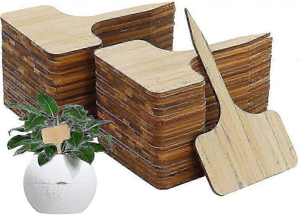 50 bambuplantskyltar, T-formade växtpluggar, plugin-etiketter