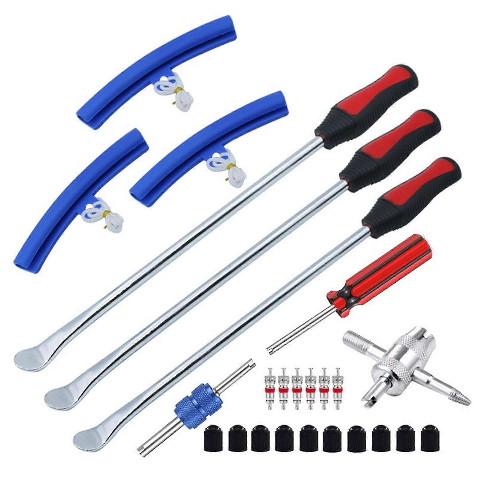 Motorcycle Tire Change Set with 3 Spoons Rims Guards Motorcycle Tire Removal Tool Set Comprehensive Tire Tool