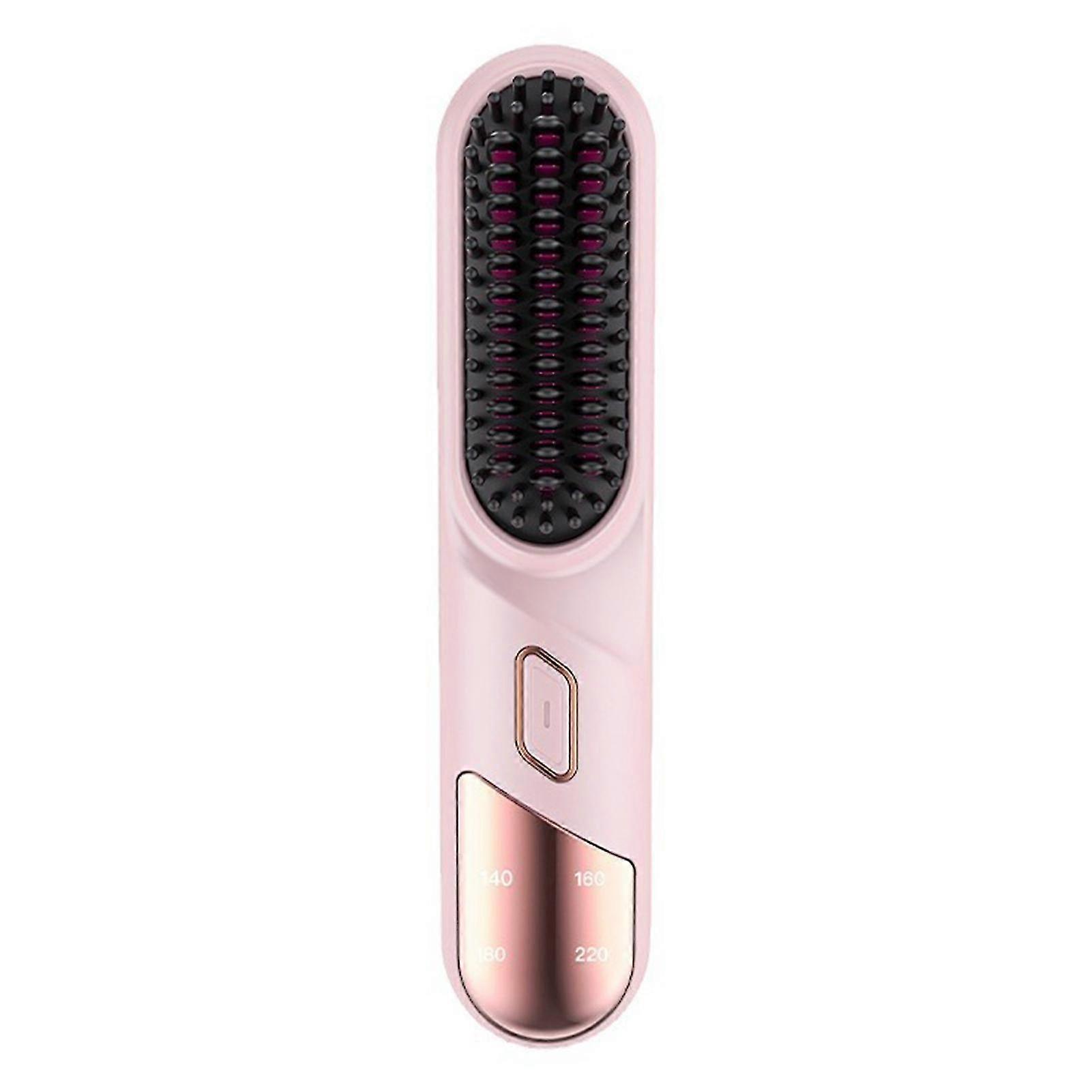 Cordless Hot Comb 360 DegreeAnti-Scald Hair Straightener Brush with 4 Setting LED Temperature Display Electric Negative Ions Ceramic