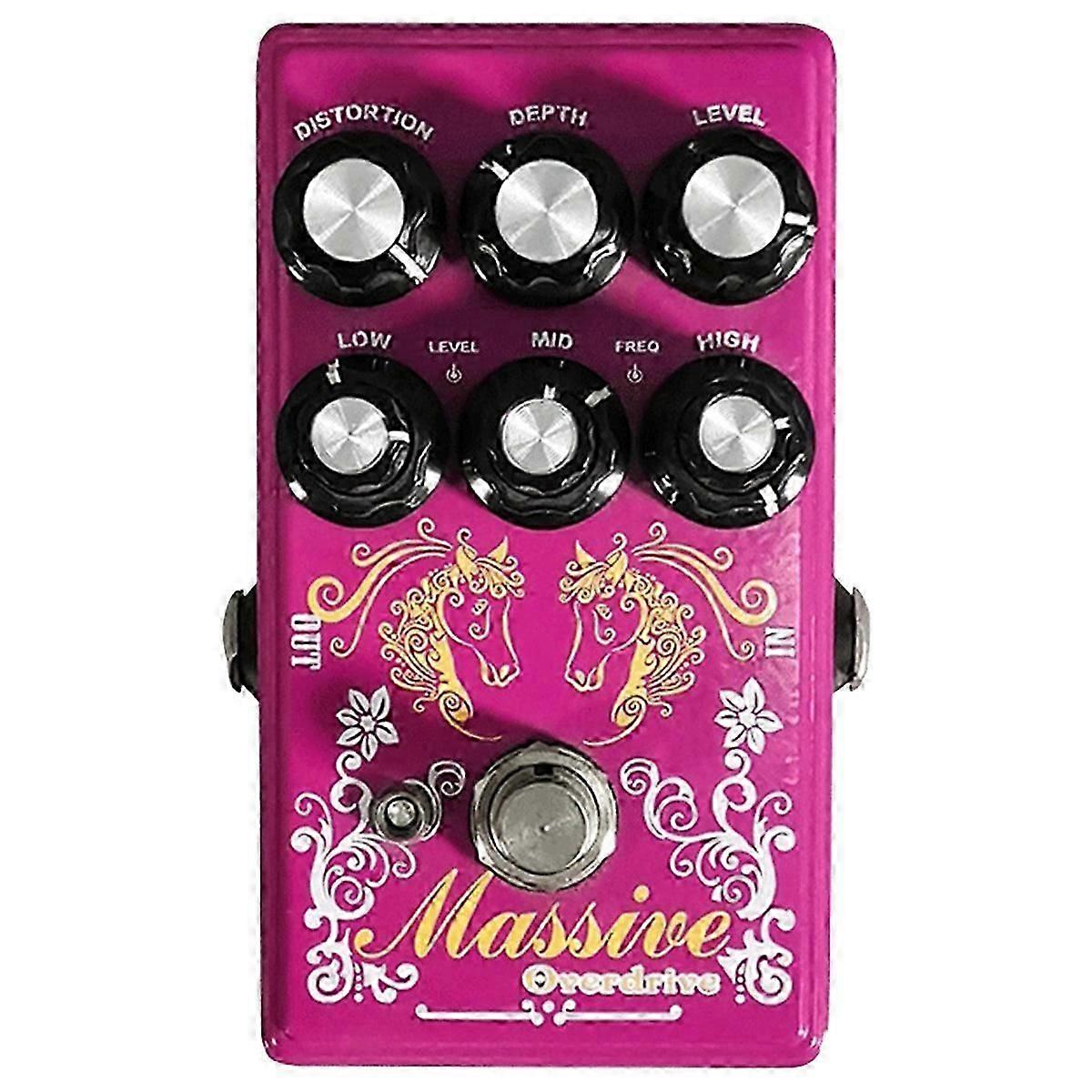 Guitar Distortion Overdrive Effect Pedal, Depth , Level, 3-pasmowy korektor parametryczny EQ Sound Modifier, Overdrive