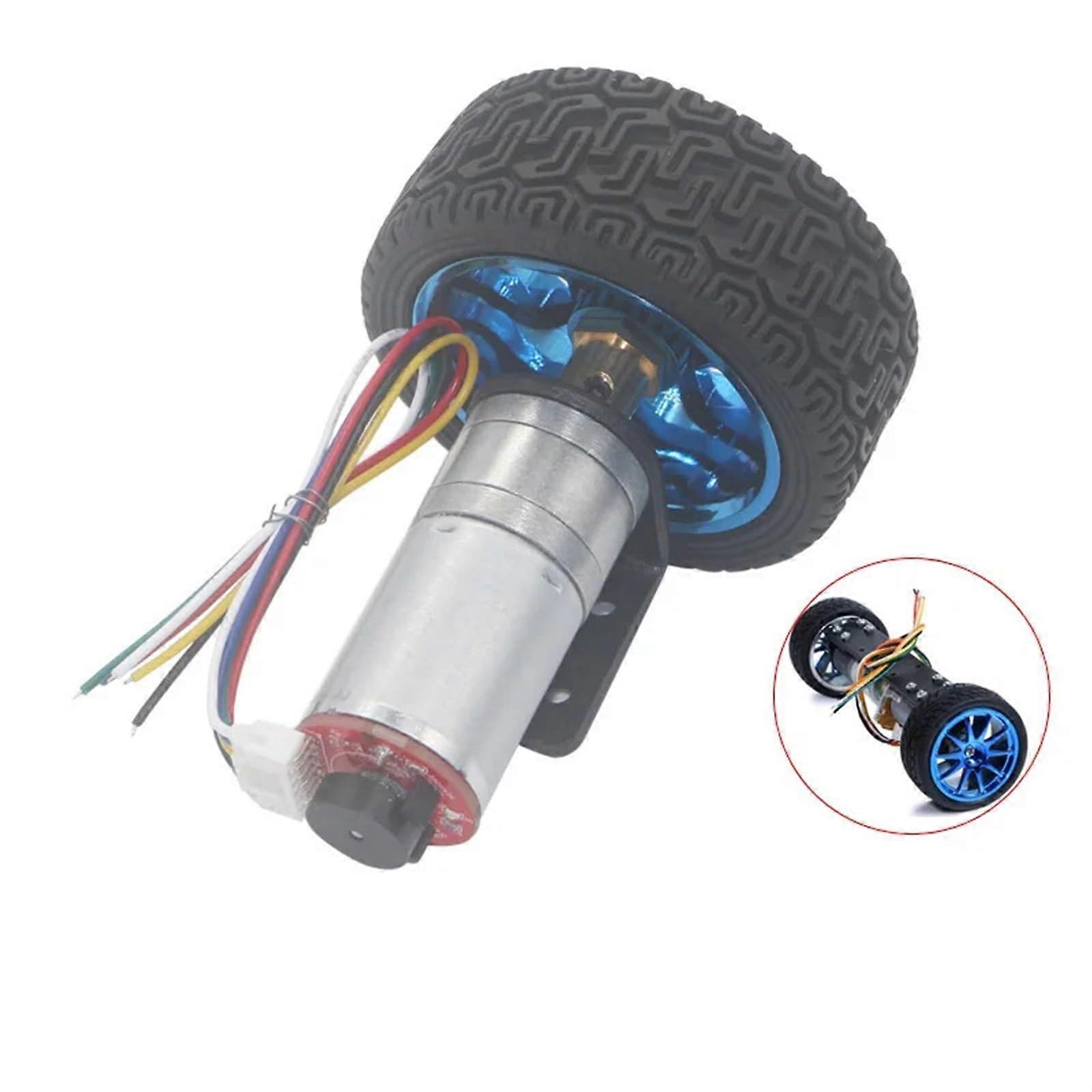 25GA370 6V 12V 24V DC Gear Motor with Encoder Speed Measuring Code Plate High Power and Strong Torque Balance 1Pcs(77rpm,24V)