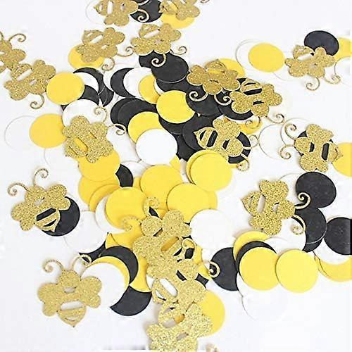 Bee-Themed Glitter Confetti Circle Dots For Parties