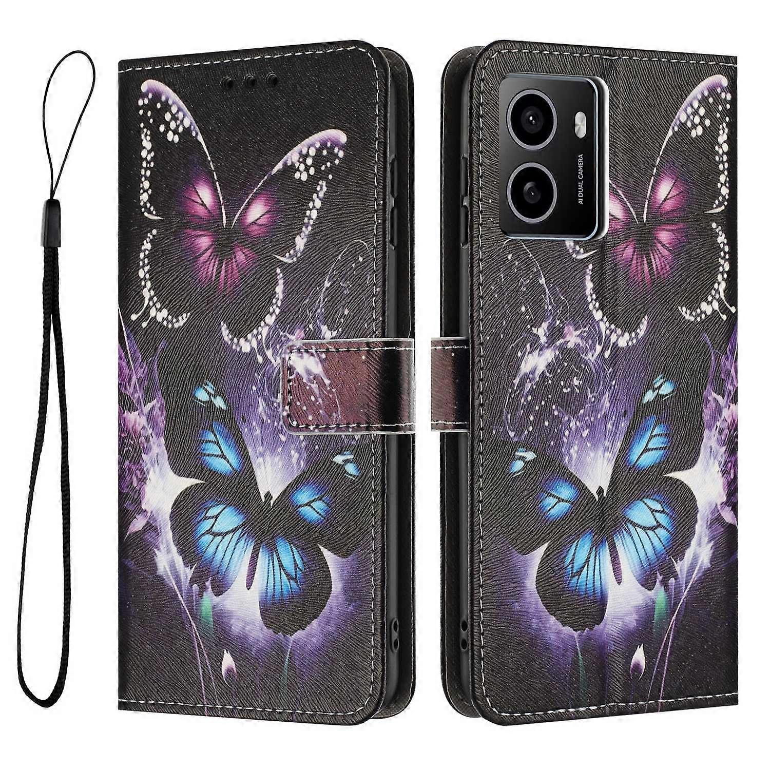 YX-2501 Leather Case For HMD Pulse/Pulse+/Pulse Pro Pattern Printing Wallet Phone Cover with Lanyard