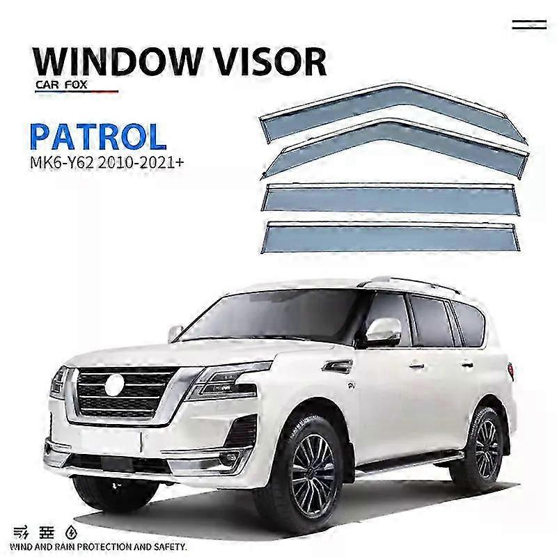 Applies to Window Visor Suitable for Nissan PATROL Y62 2010-2021+ Vent Ventvisor Wind Deflectors Visors Rain Guard Shades Visor Door Visor