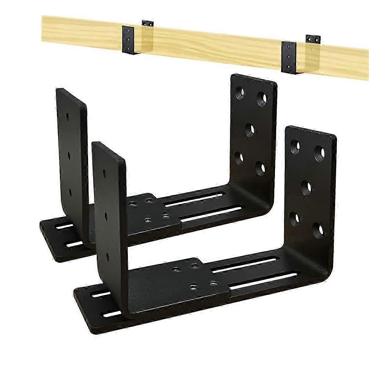 Adjustable Door Brackets, Heavy Duty Door Security Bracket, Drop Open Bar Holder for Security