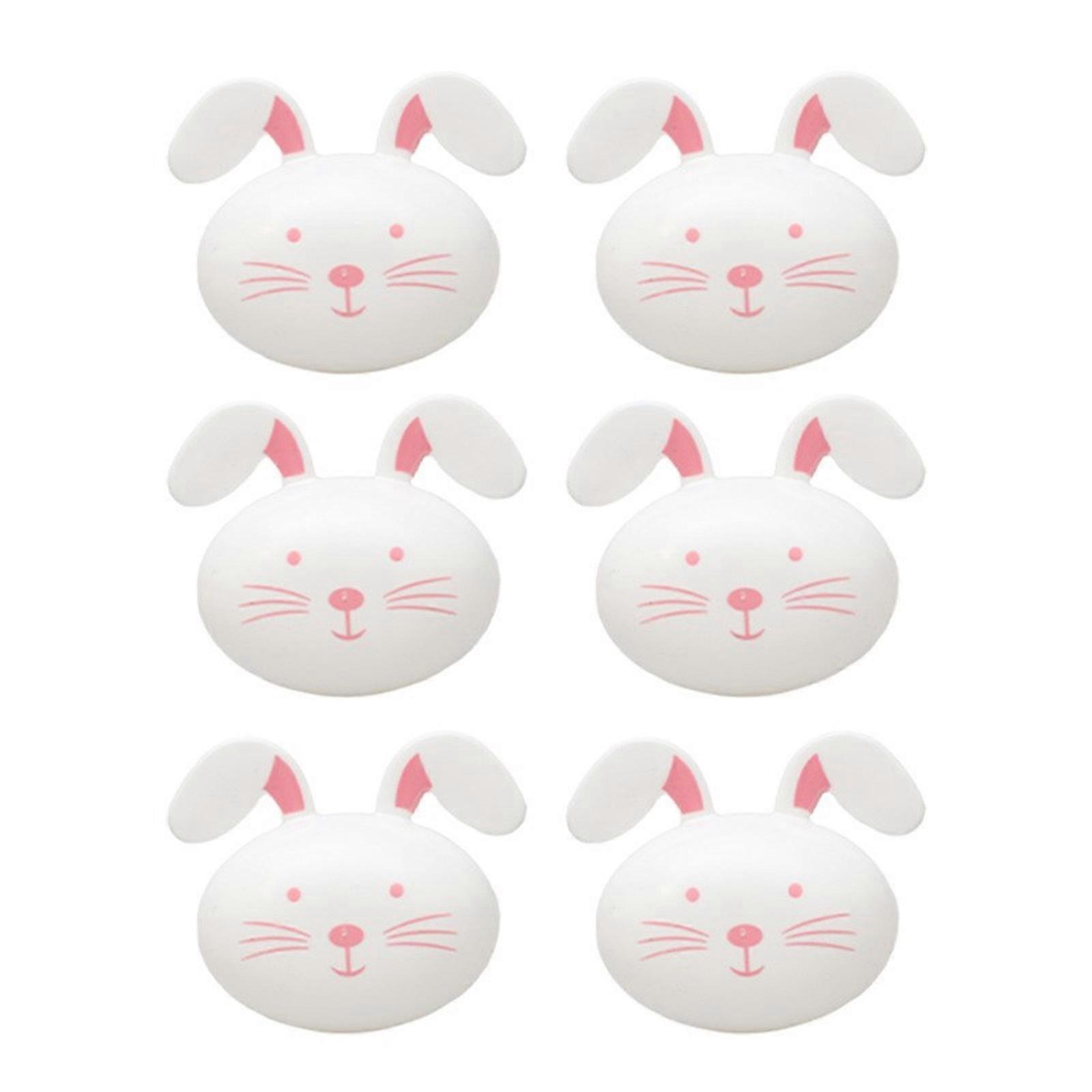 6Pcs Easters Rabbit Eggs Child DIY Educational Household Props for Easters Spring Festival Decorations Multicolor