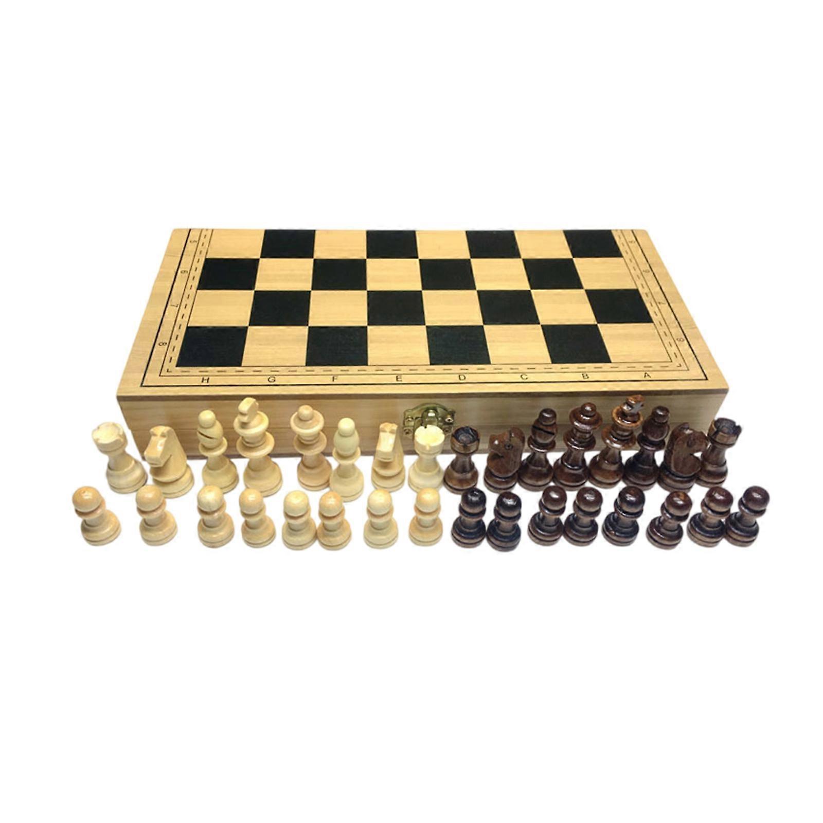 Educational Toy Strategy Game Chesspiece Set for Kid Adult Delicate Chess Set Folding Board Set Upgraded Wood Chess Set Multicolor