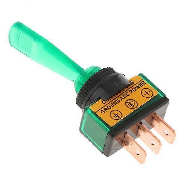 6x12V 20A SPST Toggle Rocker Switch 3Pin Car Green