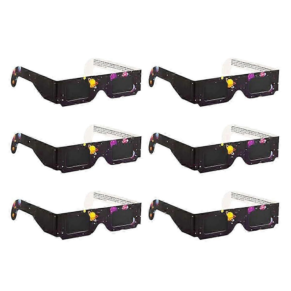 Paquet de 6 lunettes d’éclipse solaire en papier Ombre d’éclipse pour la visualisation directe du soleil Ombres sûres pour le soleil direct