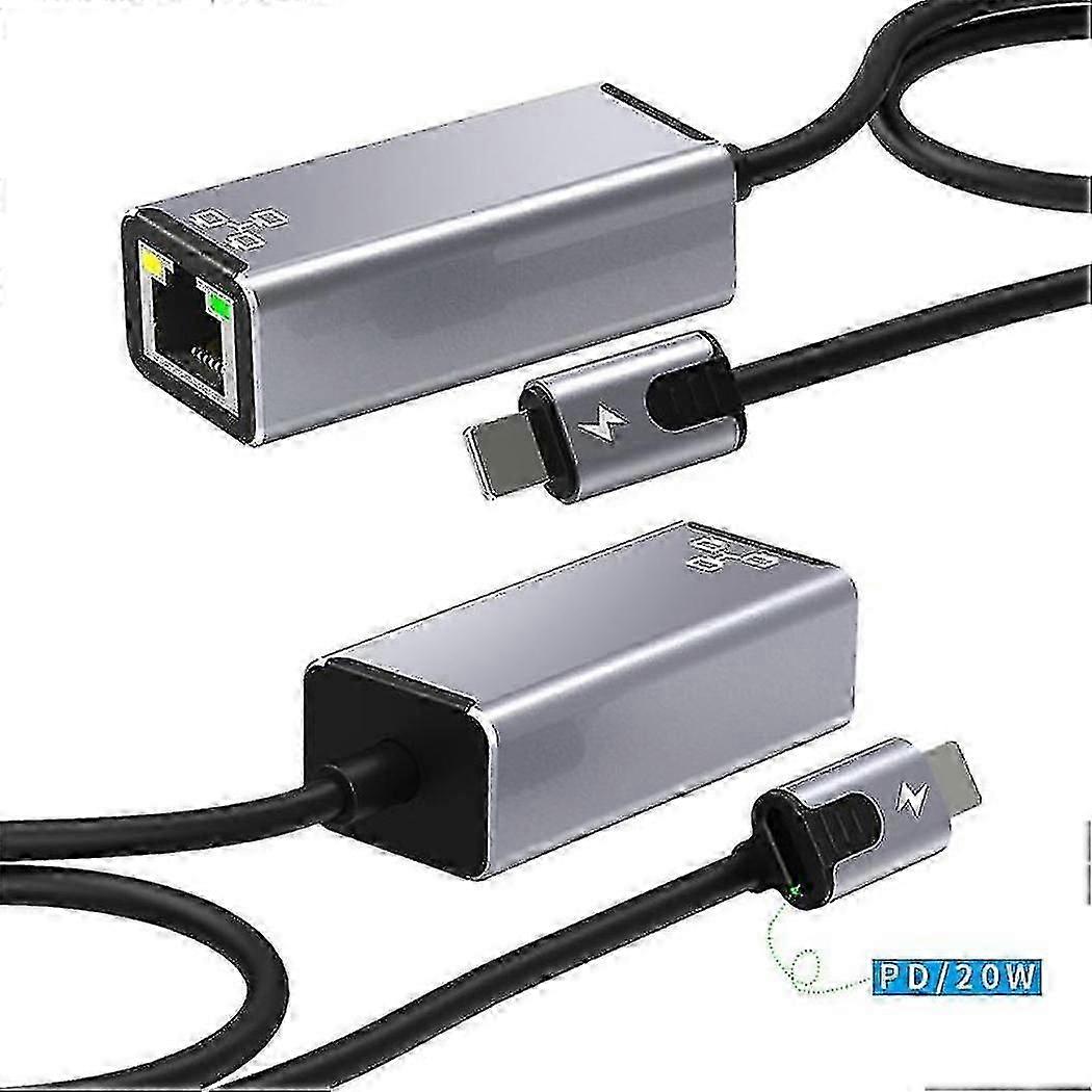 8-pin To Rj45 Adapter Ethernet Adapter Pd20w Charging External 100mbps Network Card Plug-and-play F