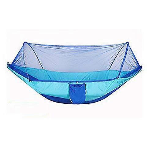 Camping Hanging Mat with Net Double Hanging Mat Hammock for Indoor Outdoor Hiking Camping Blue