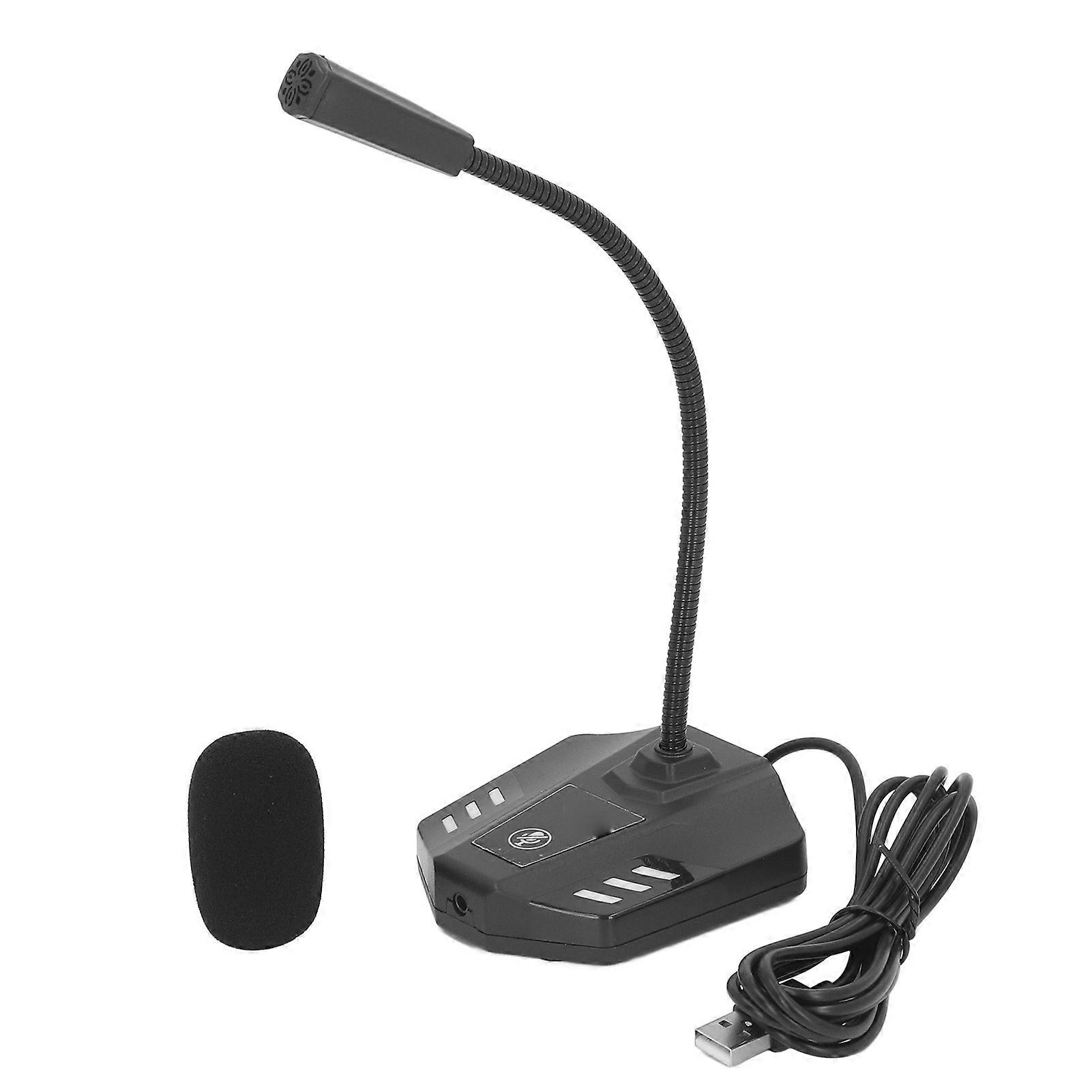 USB Desktop Microphone - Noise-Canceling, Gooseneck Design, Mute Button, Plug & Play