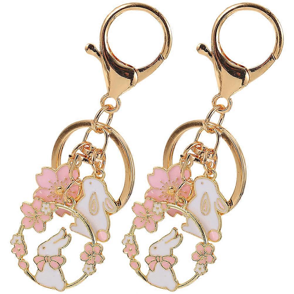 Cute Rabbit Keychain, Durable Bunny Charm for Keys and Decor