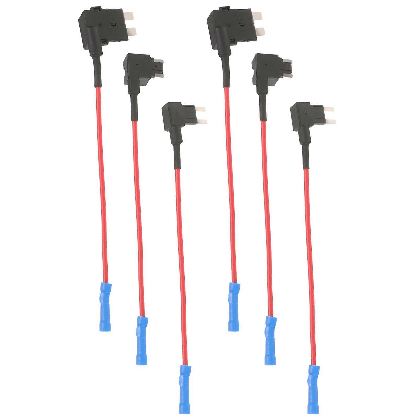 6pcs Heavy Duty Fuse Tap Kit for Cars, Trucks, RVs, and Boats – Durable Tinned Inline Fuse Holder with Protective Cover for Circuit Protection