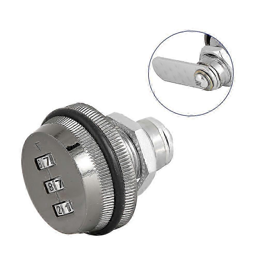 3-Digit Zinc Alloy Mailbox Lock Black 20mm Password Security