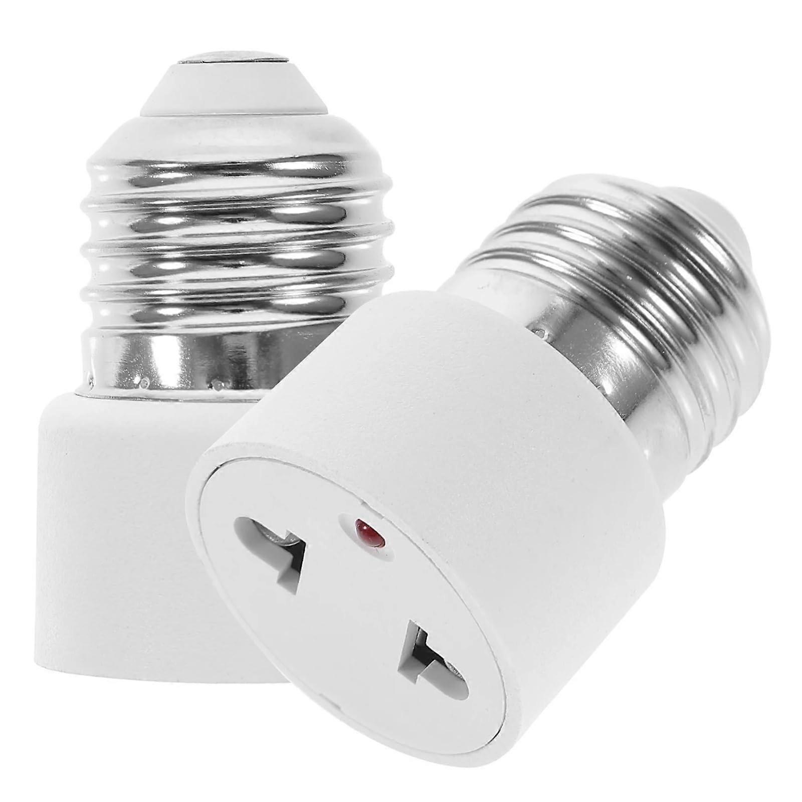 Light Bulb Socket Outlet Adapter Converter E27 Base To 2-Prong Plug White Lamp Holder Lamp Socket For LED Bulb