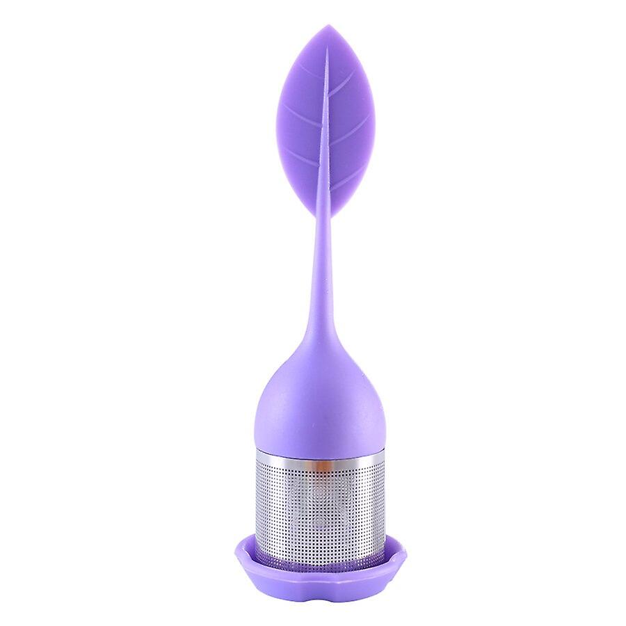 Mesh Tea Filter With Silicone Leaf Handle And Drip Tray