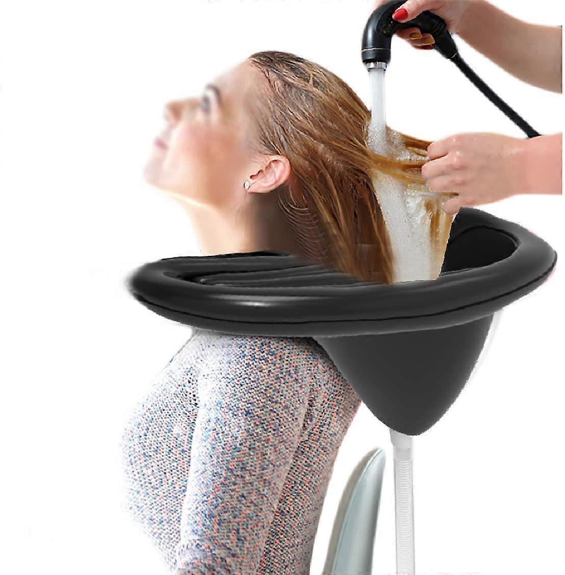 Washbasin - Hair wash basin - wash basin - PVC - black - Inflatable - Foldable - with drain - 81*60*38 cm