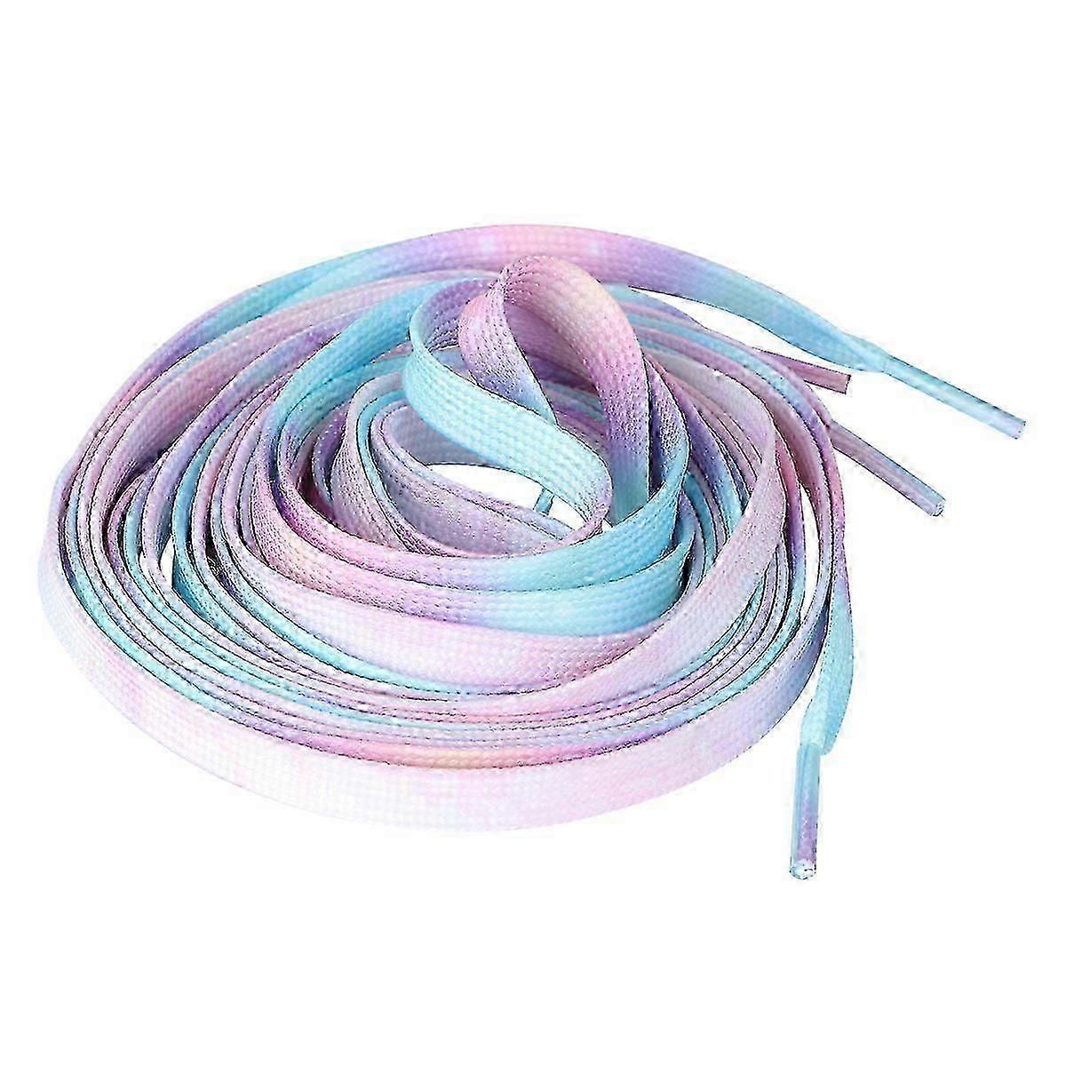 2 Pair Colorful Dyeing Shoelace Tie-Dye Gradient Shoe Straps Multi-purpose Cool Shoes Laces for Shoes (Candy Color+Light Pink Size 140CM)