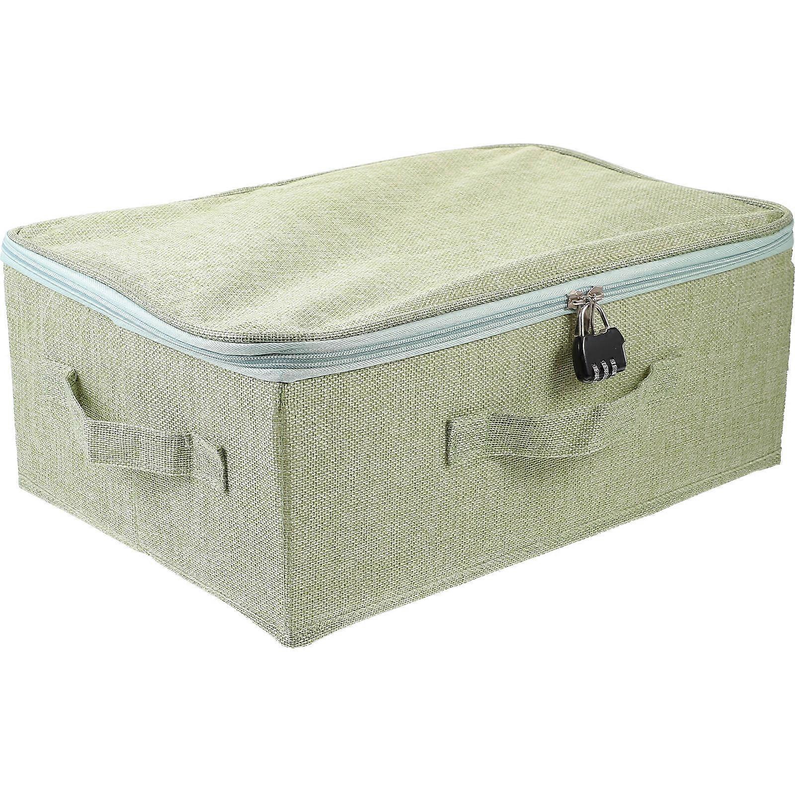Wardrobe Organiser Clothes Storage Boxes Rectangular Fabric Collapsible Password Lock Protection 1Set