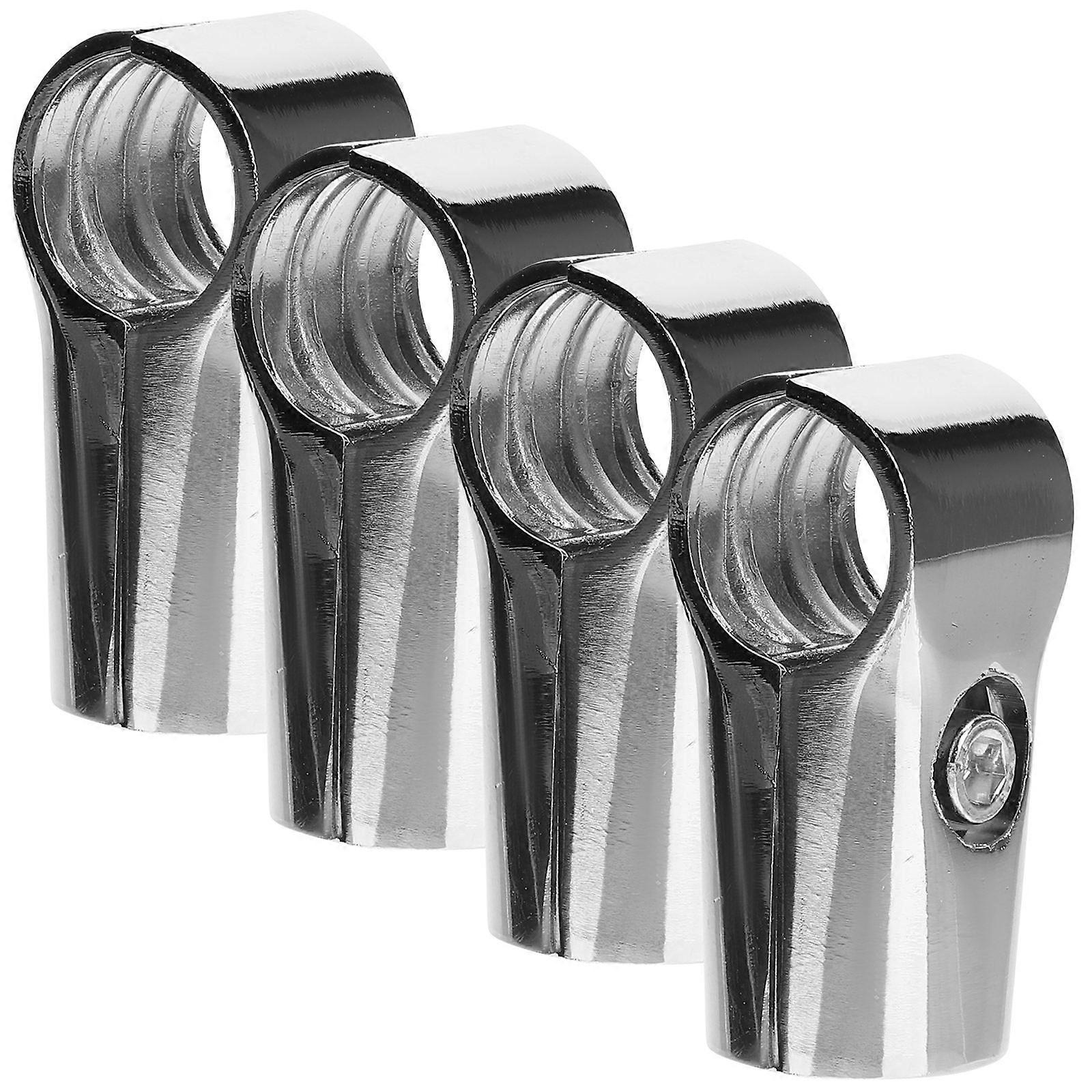 Closet Rod Connector Support Multi-Hanger Use Silver 6.5x2.7cm 4Set