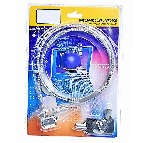 Portable Laptop Security Lock with Key Black Alloy Cable for Computer 12.5 Inches