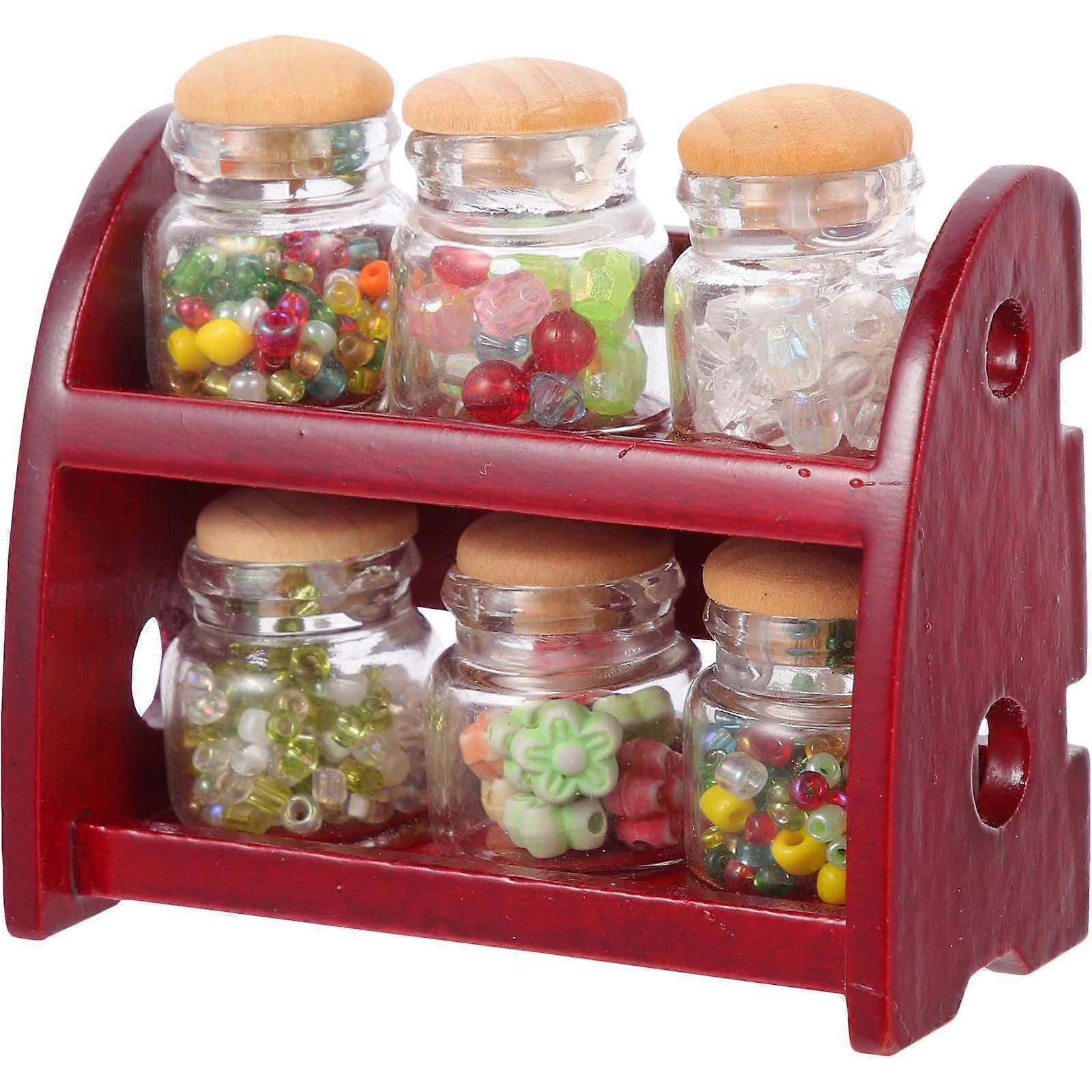 ドールハウス家具ミニハウスドアミニチュアキャンディージャーミニチュアキットマイクロランドスケープデコレーションプラスチック素材1セット