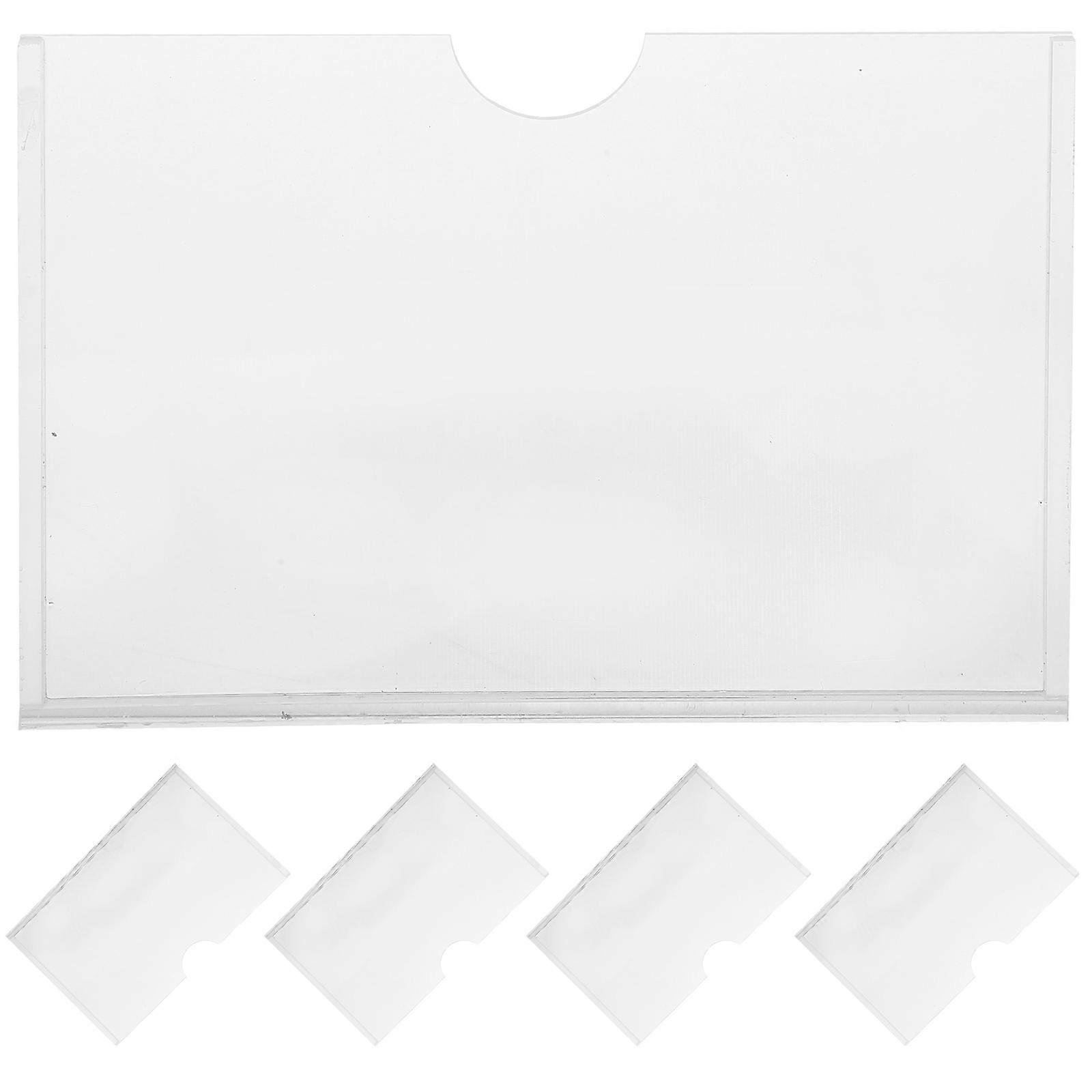 Hanging Cards Holder Picture Displaying Rack Acrylic Clear Label Home Use Rectangular 5Pcs