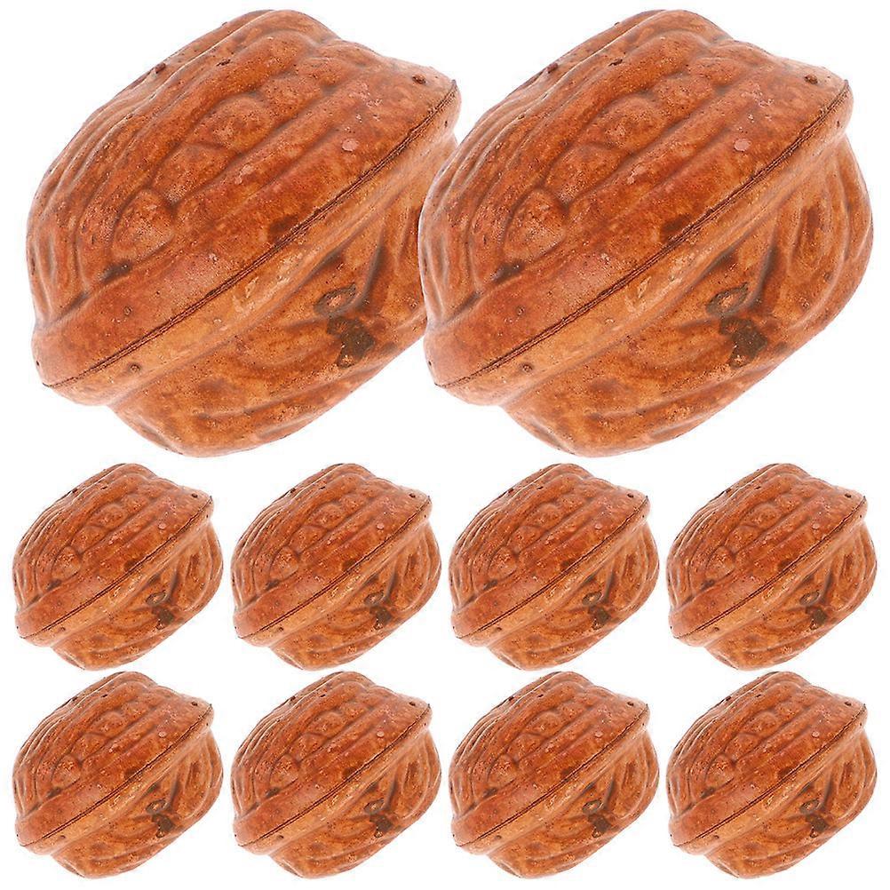 30pcs Artificial Walnuts Faux Lightweight Decorative Ornaments for Kitchen, Dining Table, Bar Display & Photography Props
