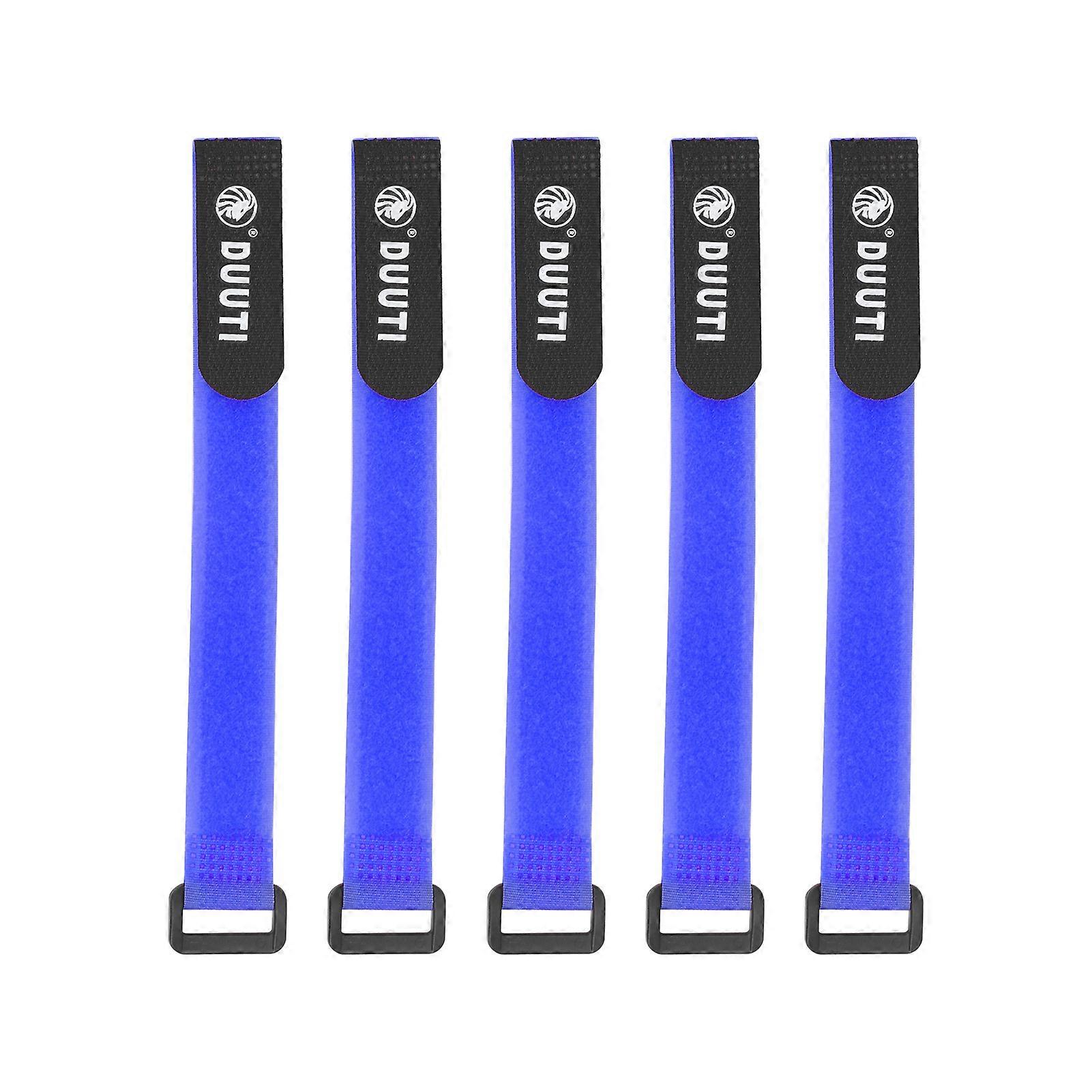 DUUTI 5Pcs 19cm Bicycle Handlebar Strap Bicycle Nylon Hook Loop Fixing Tape Adhesive Strap Bleu