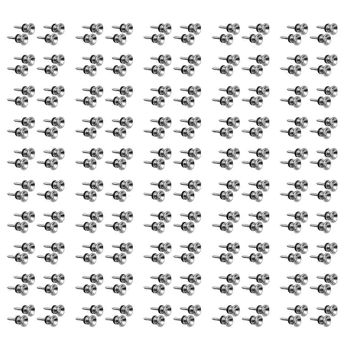 10Pcs Metal Strap Buttons End Pins with Mounting Screws for Ukulele