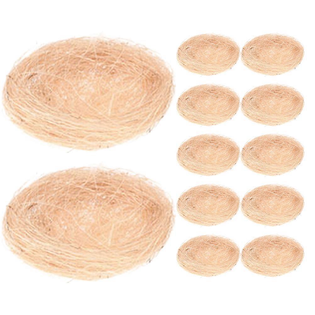 12pcs Decorative Bird Nest Ornaments Realistic Micro Landscape Garden Accessories Lightweight Rustic Design for Easter Celebrations
