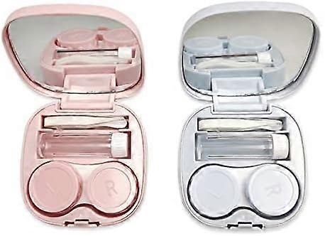 2-piece mini glasses case, contact lens travel set