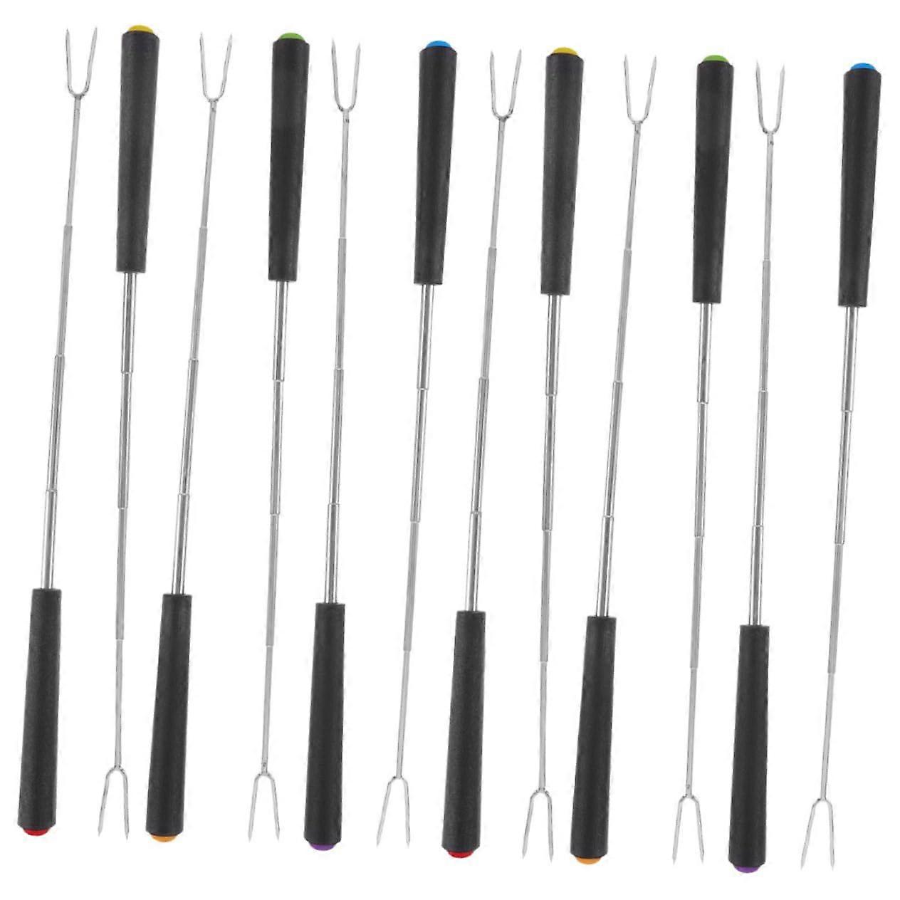 12 pieces telescopic grill fork extendable fondue sticks