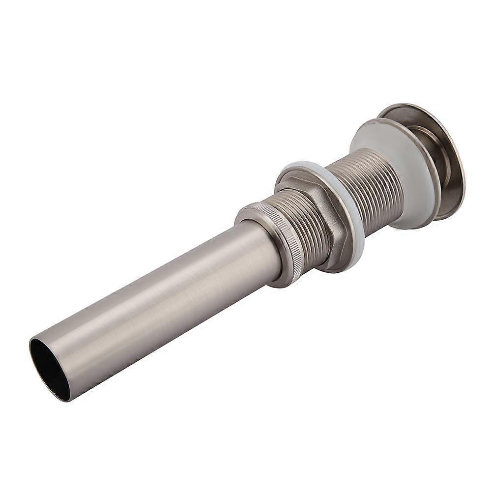 G1 1/4" Brass Bathroom Sink Pop-Up Drain Without Overflow (Nickel-Plated Thread)