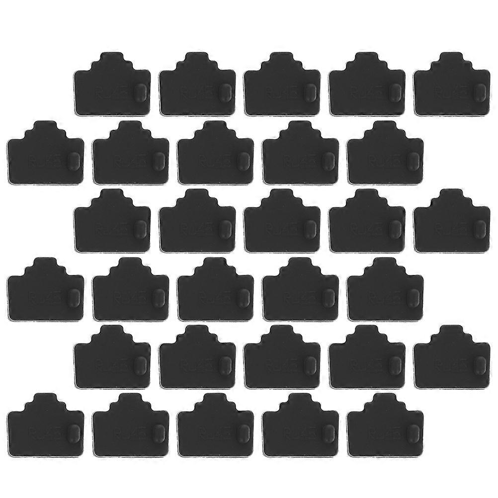 Ethernet Port Plug Dustproof Plug Compact for Computers Black 50Pcs