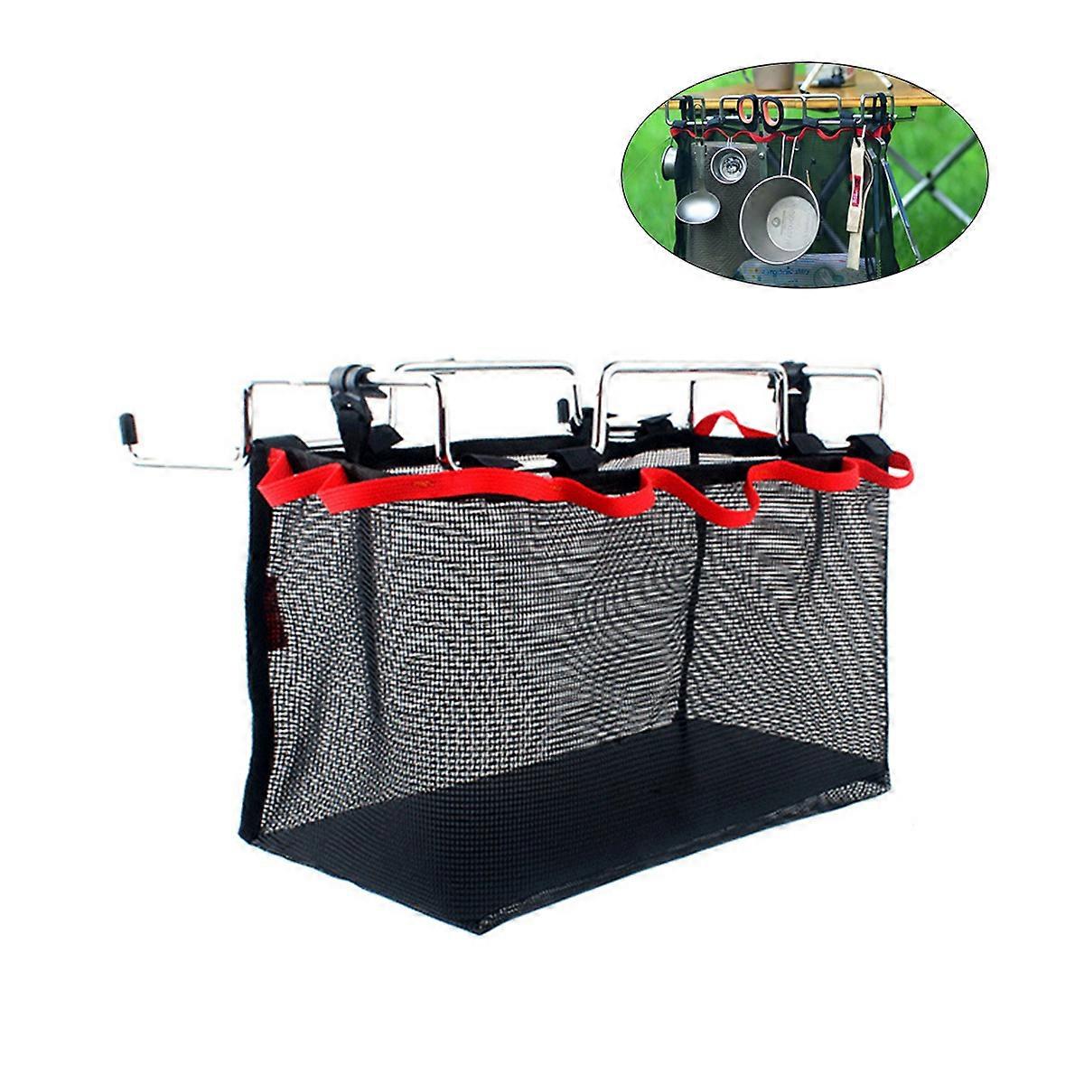Mesh Vegetable Bags Storage Net Bag For Picnic Outdoor Camping Kitchen Use Rectangular Shape 33x16x20cm Iron Material 1Set