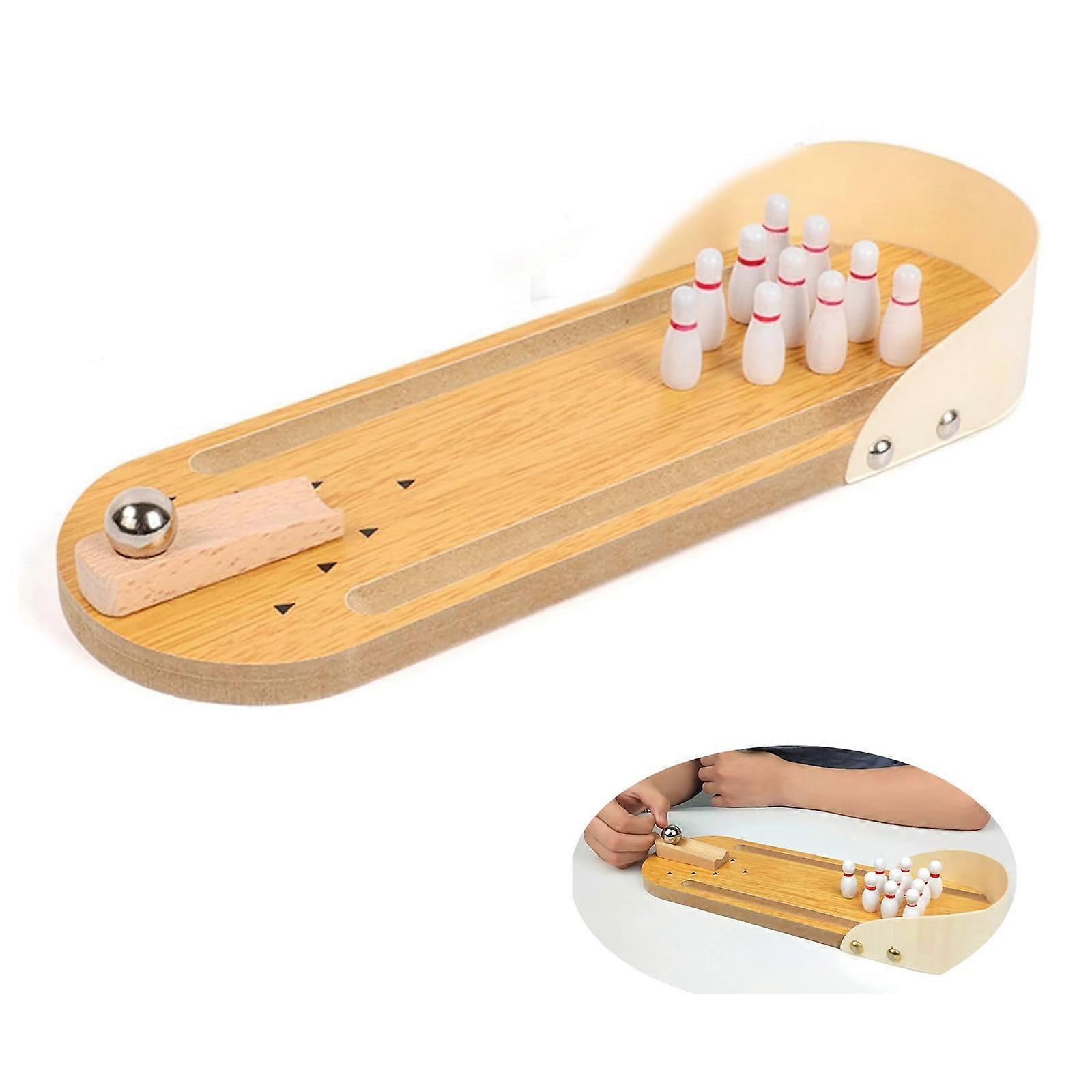 Mini Desktop Bowling, Wooden Table Bowling, Mini Bowling Game Set
