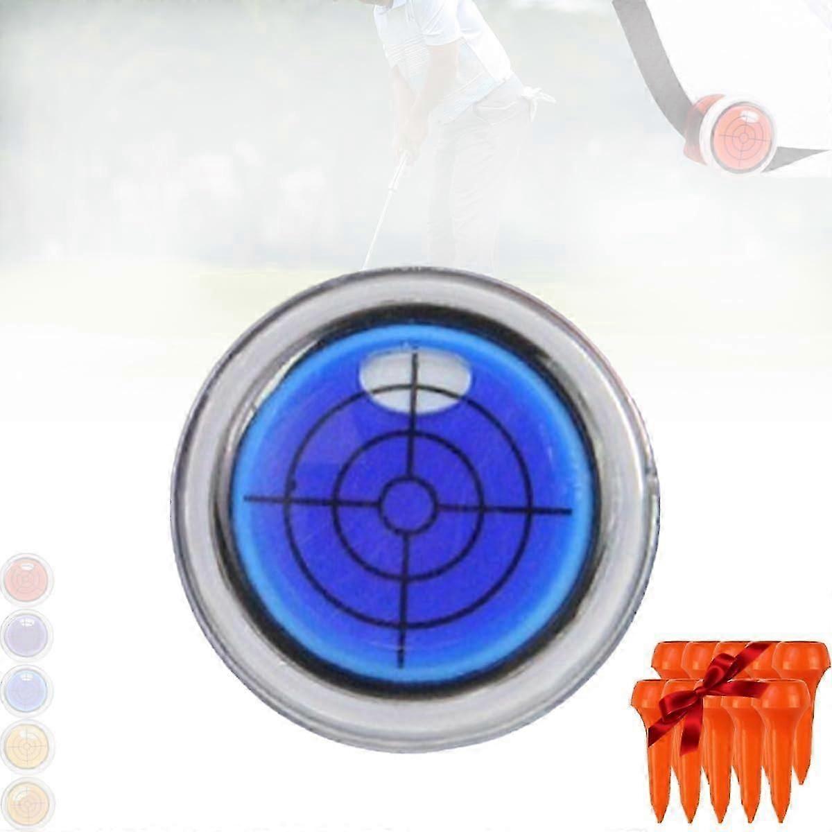 Relativelk Golf Ball Marker Round Cap Clip Mark with Level Function,Bubble Level