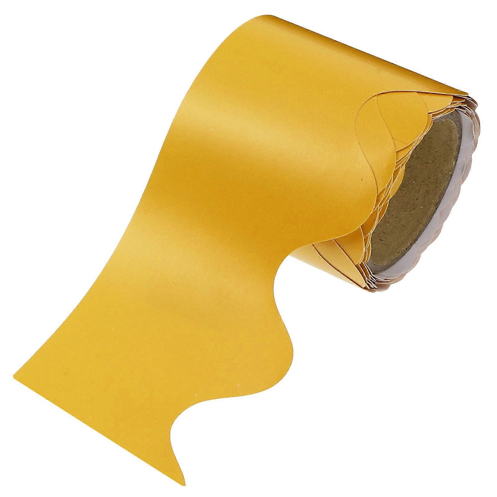 Wavy Paper Border Bulletin Trim Chalkboard Roll Classroom Decor Yellow 500.00X5.80X0.10cm Moisture-Proof 1Pack
