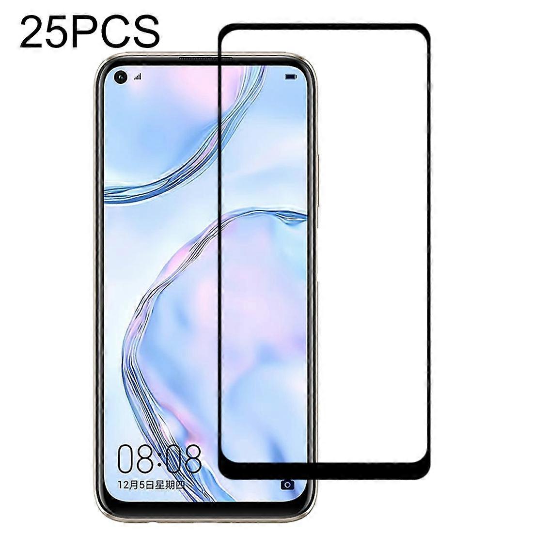 25 PCS 9H表面硬度2.5Dフルスクリーンフルスクリーン強化ガラスフィルム Huawei Nova 6se